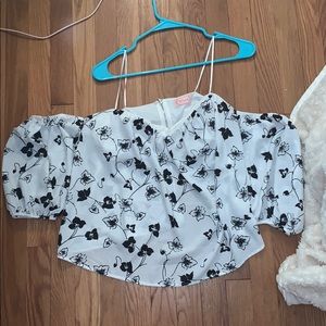 Black & White strapless shirt